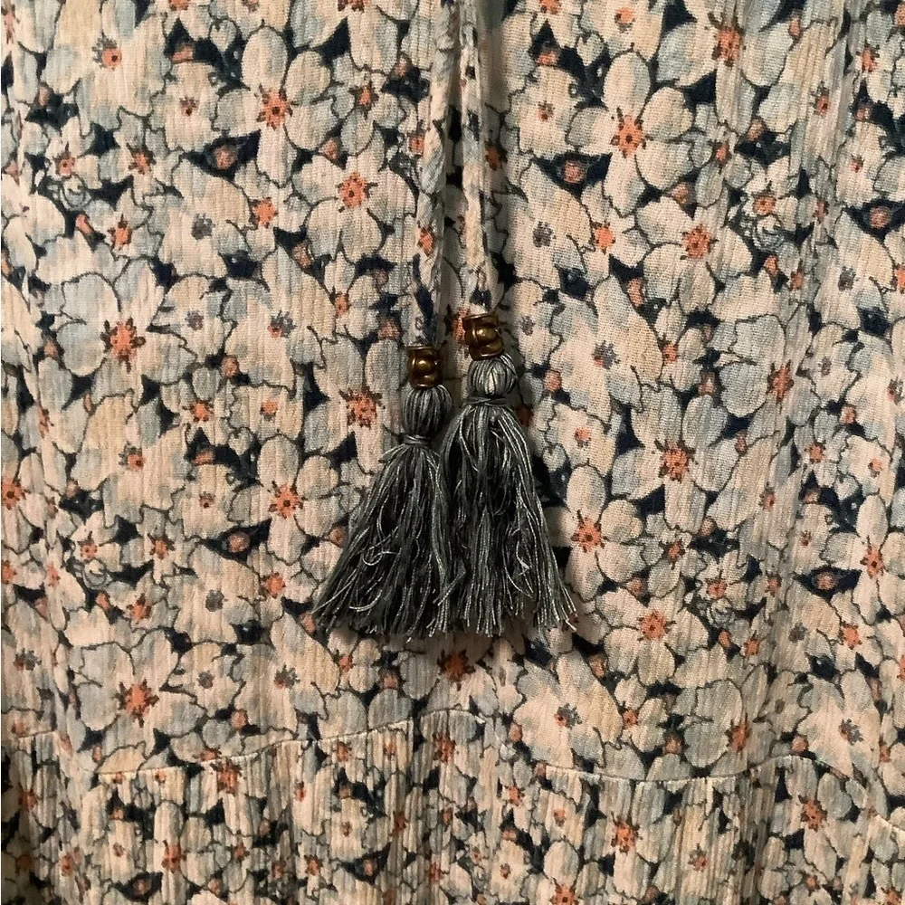 Sonoma Light Blue Floral Maxi Dress with Tassel Tie - Picture 5 of 8